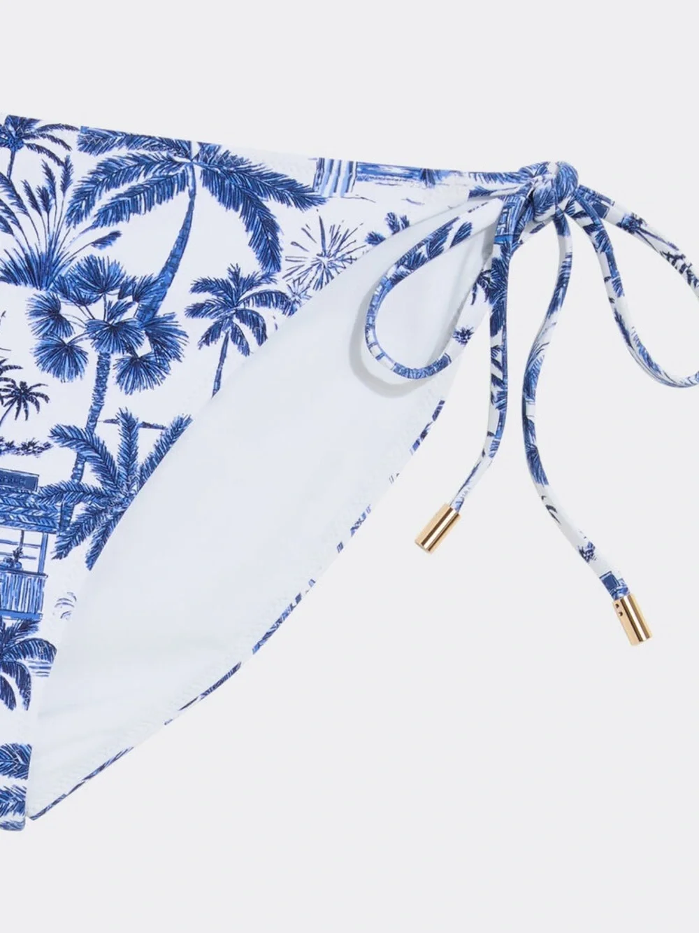Vineyard Vines White and Blue Palm-Print Triangle Bikini set